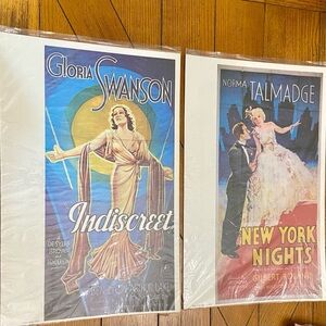 1931 Indiscreet and 1930 New York Nights Movie Posters